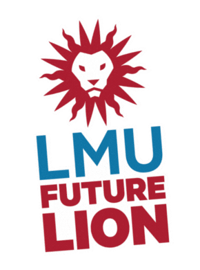 Gif of the LMU Spirit Mark that resembles a lion, over text that says 